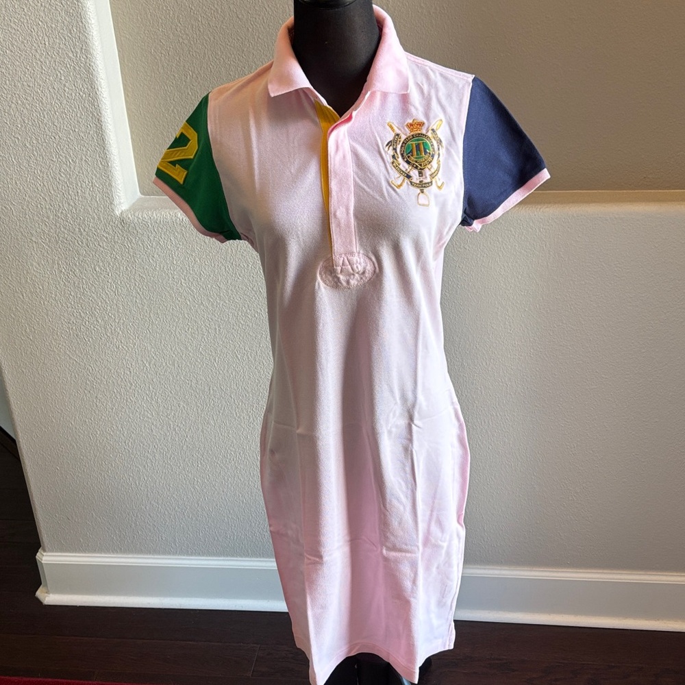 Ralph Lauren sport dress size L. 100%. Cotton. Large embroidered crest logo.